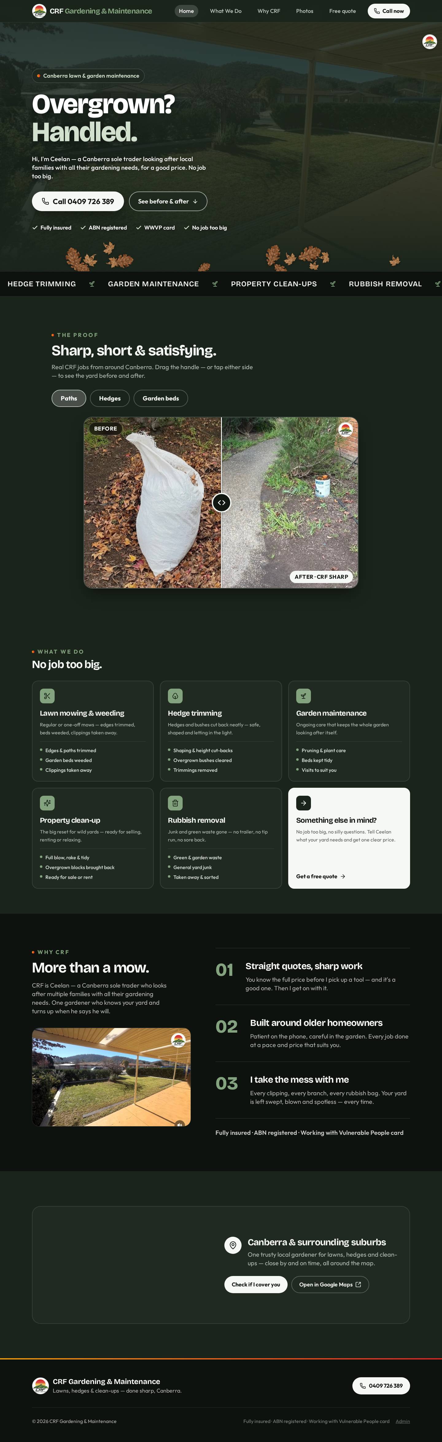 CRF Gardening & Maintenance website